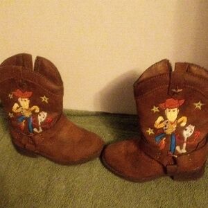 Brown Cowboy Boots with Cartoon Design